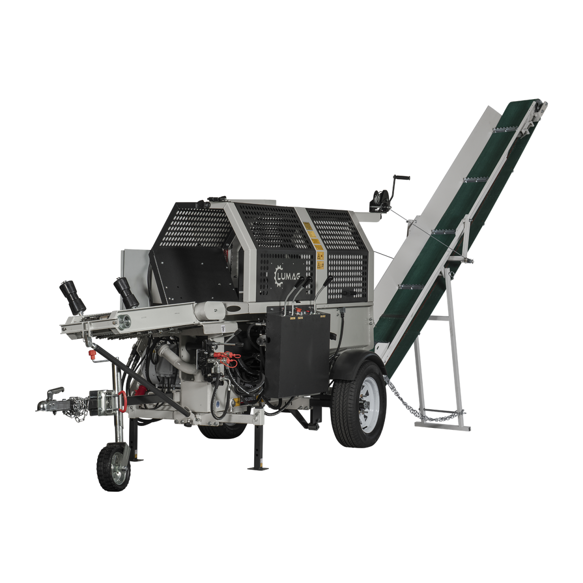 Automatinė malkų ruošos mašina LUMAG SSA-500-20PRO/EZ su elektrine ir PTO pavara, įskaitant konvejerio juostą