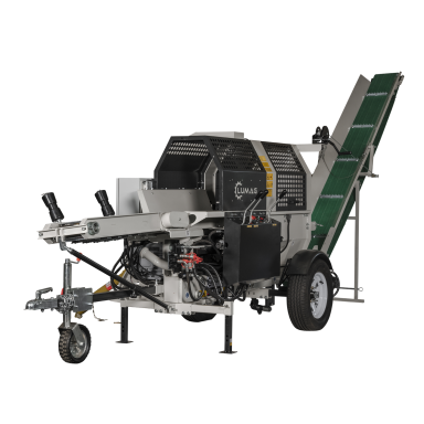 Automatinė malkų ruošos mašina LUMAG SSA-400-12PRO/EZ su elektriniu varikliu ir PTO pavara, įskaitant konvejerio juostą