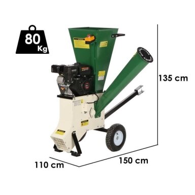 Benzininis medienos smulkintuvas GreenBay GB-WDC 75 L