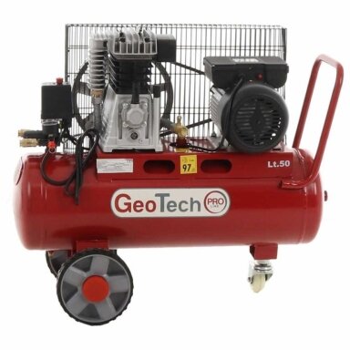 Elektrinis oro kompresorius Geotech-Pro BACP50-8-2 50L-8bar su diržine pavara