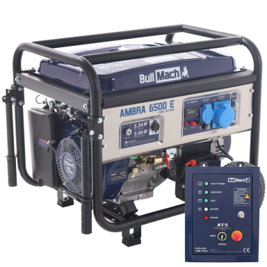Vienfazis elektros generatorius BullMach AMBRA 6500 E 5,0Kw ATS