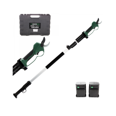 Akumuliatorinės teleskopinės genėjimo žirklės Greenbay TopCut 33 16,8V – 2x4Ah