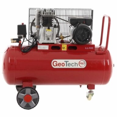 Elektrinis oro kompresorius Geotech BACP100-8-2 100L-8bar su diržine pavara