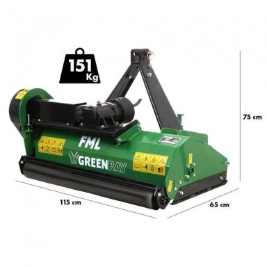 Plaktukinė žoliapjovė-žolės smulkintuvas Greenbay FML 105 Light Series Plaktukinė žoliapjovė-žolės smulkintuvas Greenbay FML 105 Light Series