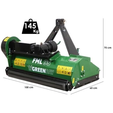 Plaktukinė žoliapjovė-žolės smulkintuvas Greenbay FML 95 Light Series Plaktukinė žoliapjovė-žolės smulkintuvas Greenbay FML 95 Light Series